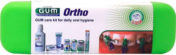 G.U.M T9-G Ortho Kit Toothbrush Interdental Brush Floss Threaders Orthodontic Wax
