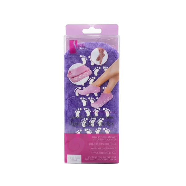 Spa System Gel Foot Moisturizing Socks, Washable Reusable, One Size