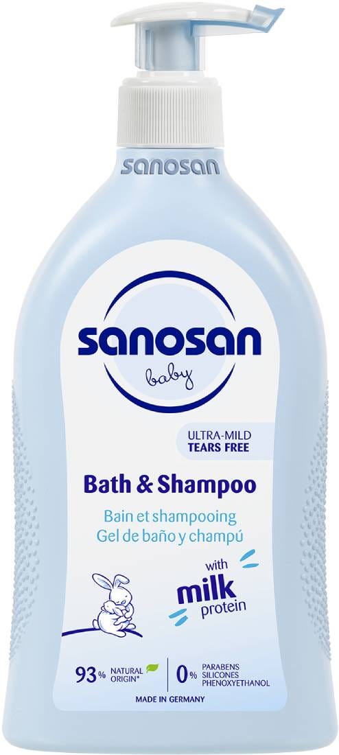 Sanosan Baby Bath & Shampoo Mild Soap-Free Formula Milk Protein 500 ml