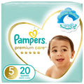 Pampers Premium Care Taped Baby Diapers Soft Absorption Size 5, 11-16kg, 20 Diapers