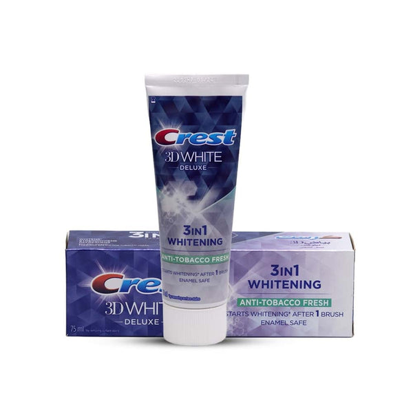 Crest 3D White Toothpaste 3-in-1 Fresh Brightening Care for Smokers 75ml