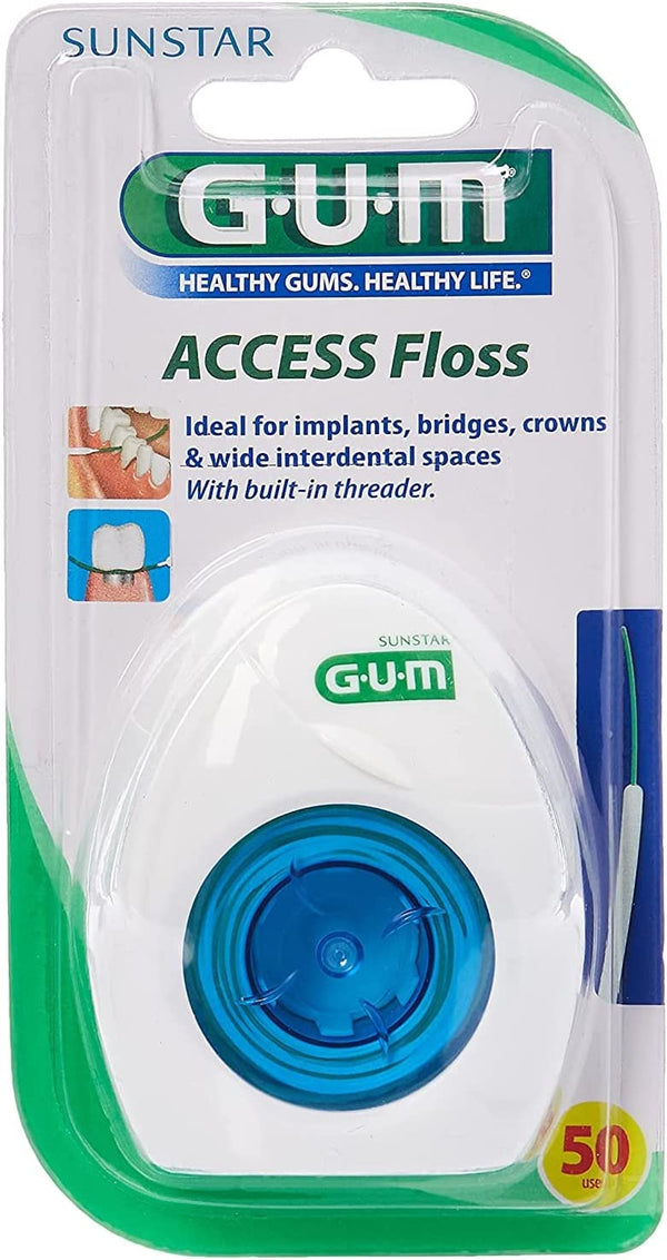 G.U.M Access Floss Wax-Coated Nylon Dental Floss, Triangular Shape