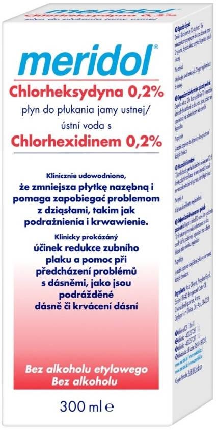 meridol Chlorhexidine 0.2% Alcohol-Free Mouthrinse, Mild Taste, 300 ml