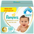 Pampers Premium Care Taped Diapers Soft Absorption Size 4, 9-14 kg, 100 Diapers