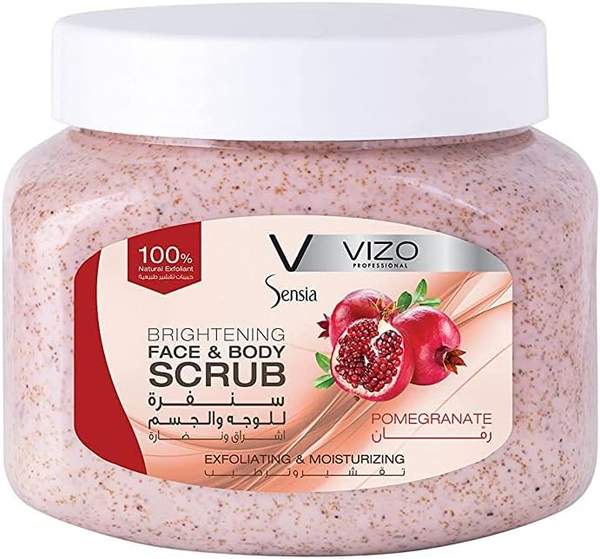 Vizo Sensia Face & Body Scrub Exfoliating Moisturizing Pomegranate 500 ml