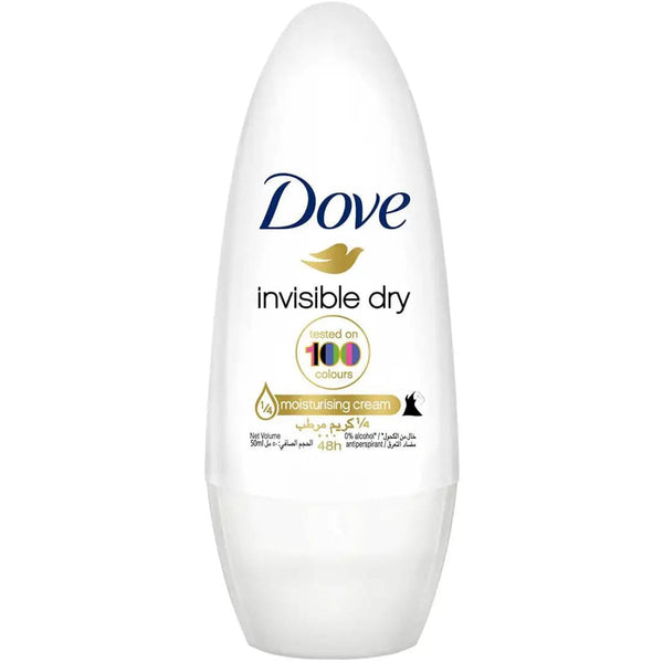 Dove Invisible Dry Roll-On Deodorant, 48-Hour Sweat and Odour Protection, 50 ml