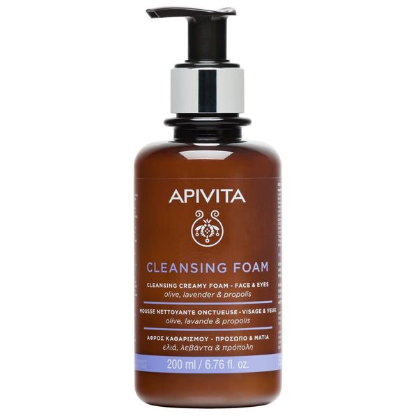 Apivita Face Cleansing Foam Makeup Remover Lavender Olive Propolis 200 ml