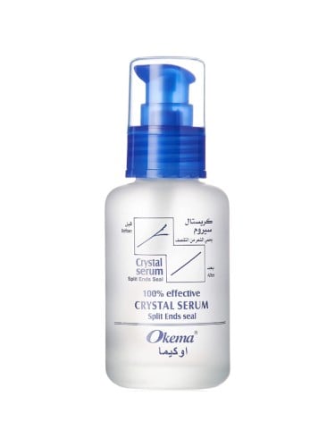 Okema Crystal Hair Serum Lightweight Shine and Heat Protection, 60 ml