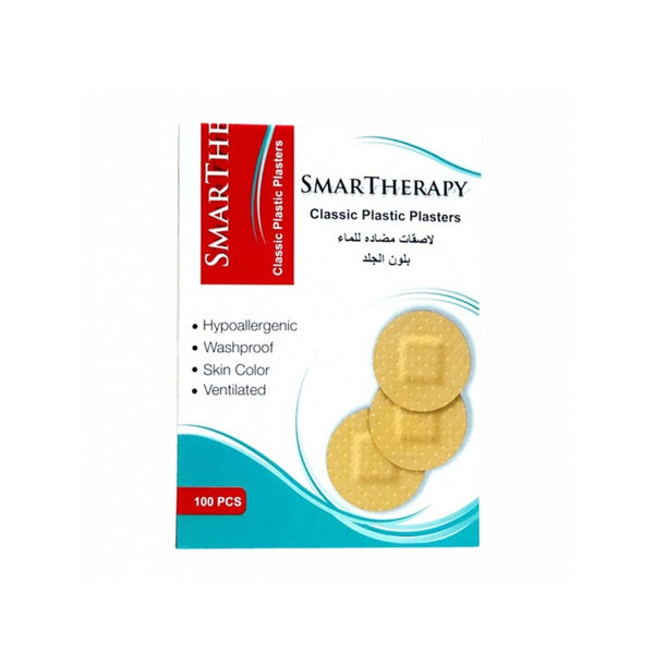 SmarTherapy Plastic Round Bandages Leakproof Water-Resistant Protection, 100 Pieces
