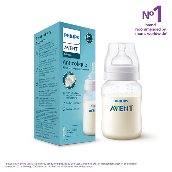 Avent Classic Plus Anti-Colic Feeding Bottle Slow Flow Teat 260 ml