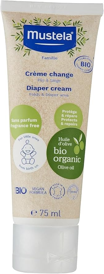 Mustela Bio Organic Diaper Cream Protective Barrier Organic Sunflower Oil Shea Butter