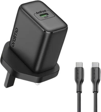 Oraimo 35W GaN Wall Charger, PD3.0 and QC4.0+ Fast Charging, Black