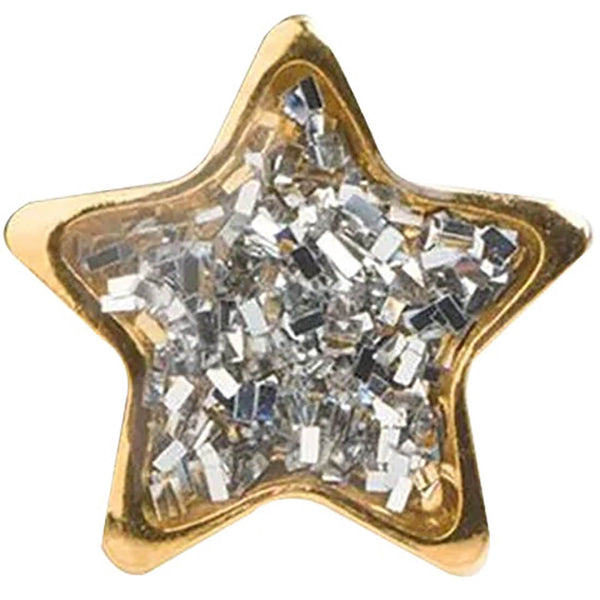 Studex S3544 Star-Shaped Gold-Plated Cubic Zirconia Earrings, 1 Pair