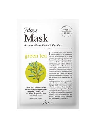 Ariul 7days Green Tea Pore Refining Sheet Mask with Tencel Sheet, 23ml
