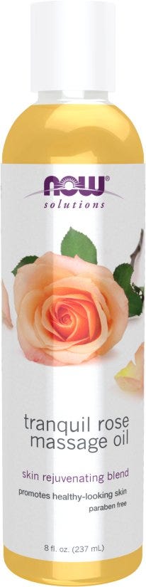 NOW Tranquil Rose Massage Oil with Jojoba, Almond and Apricot Oils 237ml