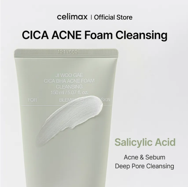 Celimax Ji Woo Gae Cica BHA Foaming Cleanser, Cica Biome Complex, 150ml