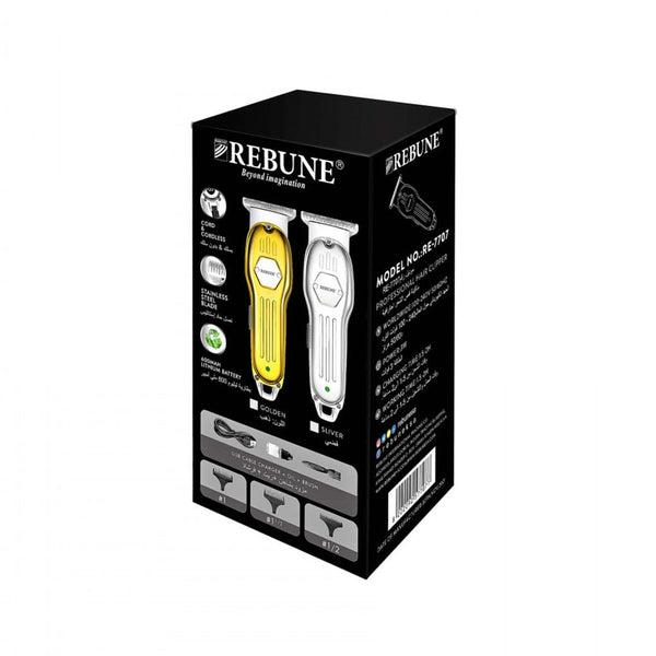 Rebune Rechargeable Hair Clipper RE-7707 T-Blade Gold
