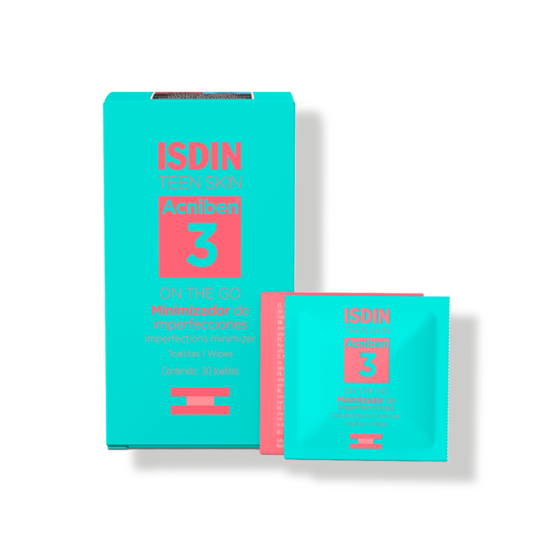 ISDIN Acniben Oily Skin Minimizer Wipes Zincamide Lactic Acid