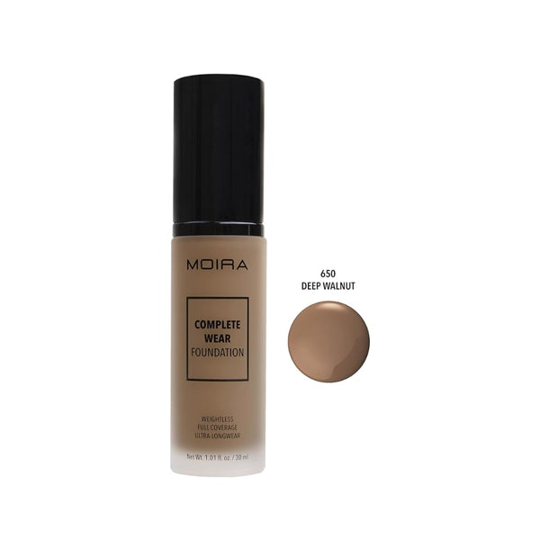 Moira Complete Wear Foundation Cream Natural Matte Medium-Full Coverage 650 Deep Walnut