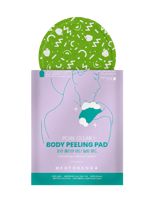 MADFORCOS Pore Clear Body Peeling Pad Dual-Sided AHA Urea Rose Scent 27 ml