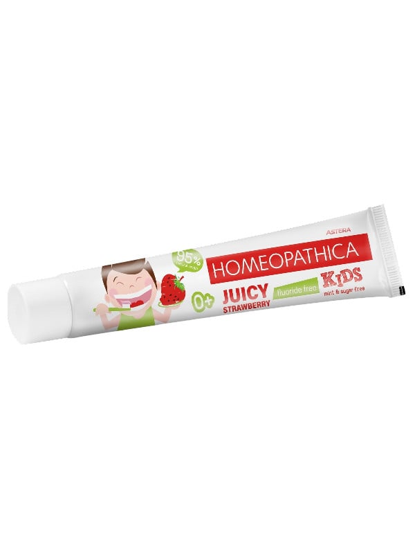 Astera Homeopathica Kids Toothpaste Soft Gel Fluoride-Free Xylitol Strawberry 50ml