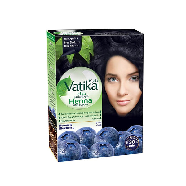 Vatika Henna Hair Color Hair Dye Henna Formula Blue Black 1.1