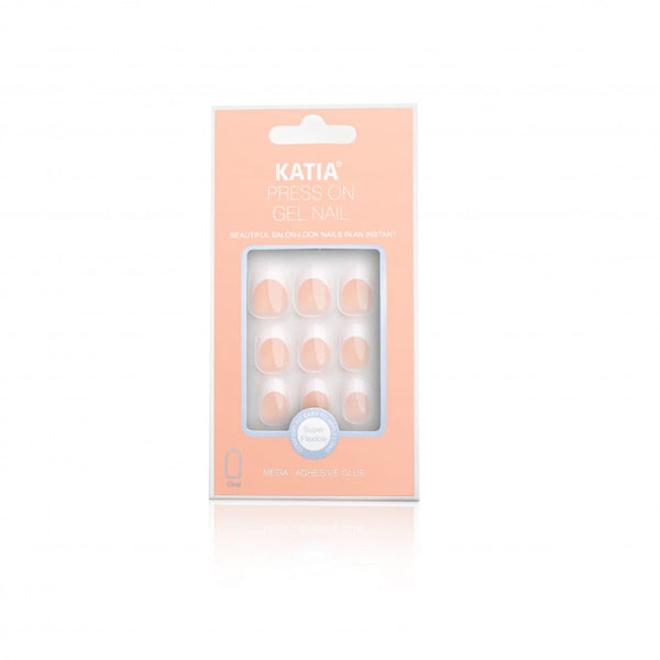 Katia Nails Oval OK29 Beige French Self-Adhesive Gel Nails