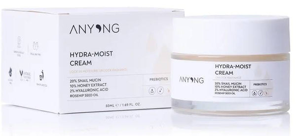 Anyong Hydra Moist Cream Hydrating Face Moisturizer Snail Mucin Hyaluronic Acid 50 ml