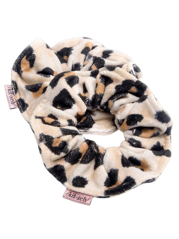 Kitsch Leopard Print Microfiber Hair Ties, Super-Absorbent, 2 Pack