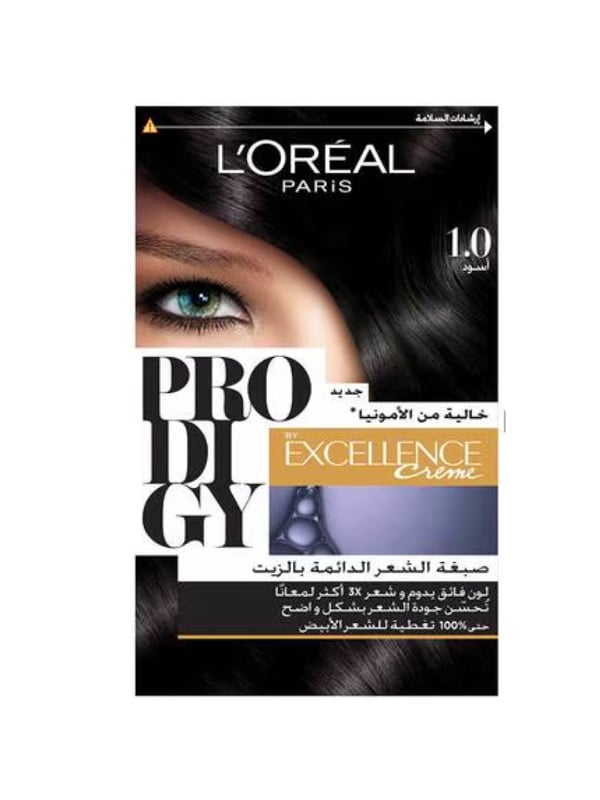 L'Oreal Paris Prodigy Hair Color Black 1.0 Ammonia-Free Micro-Oil Formula