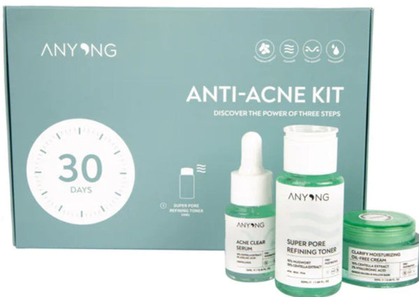 Anyong Pore Refining Skincare Kit with Centella, Azelaic Acid and Oil-Free Moisturizer, 30-Day Set