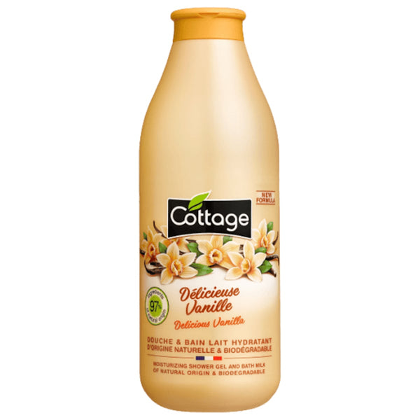Cottage Shower Gel Vanilla Milk Moisturizing Formula Vanilla Scent 750 ml