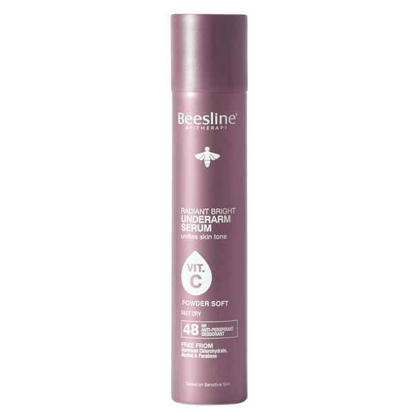 Beesline Radiant Bright Underarm Serum Deo-Serum Spray, Powder Soft, 150 ml