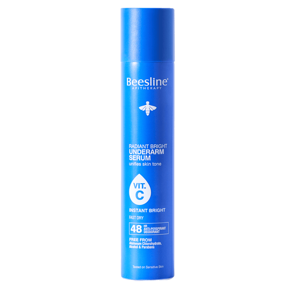 Beesline Radiant Bright Underarm Serum Deo Spray, Alum Crystal, 48H Protection, 150ml