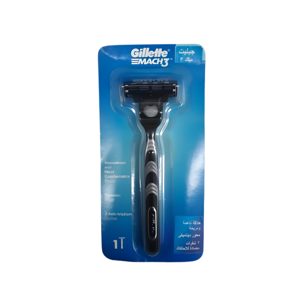 Gillette Mach 3 Anti-Friction 3-Blade Razor with Lubrication Strip