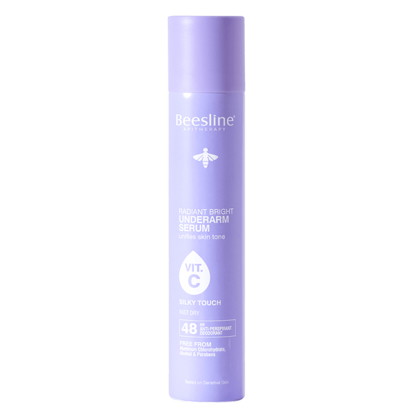 Beesline Radiant Bright Underarm Serum Spray, Silky Touch, Alum + Vitamin C, 48H Protection, 150ml