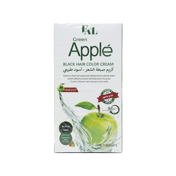Fal Cream Hair Color Natural Black Green Apple Extract 2-Pack 500 ml