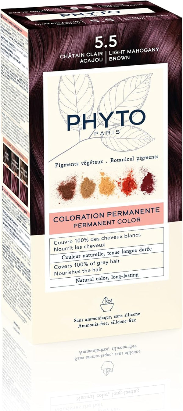 Phyto Color Permanent Hair Colour 5.5 Light Mahogany Brown Cream