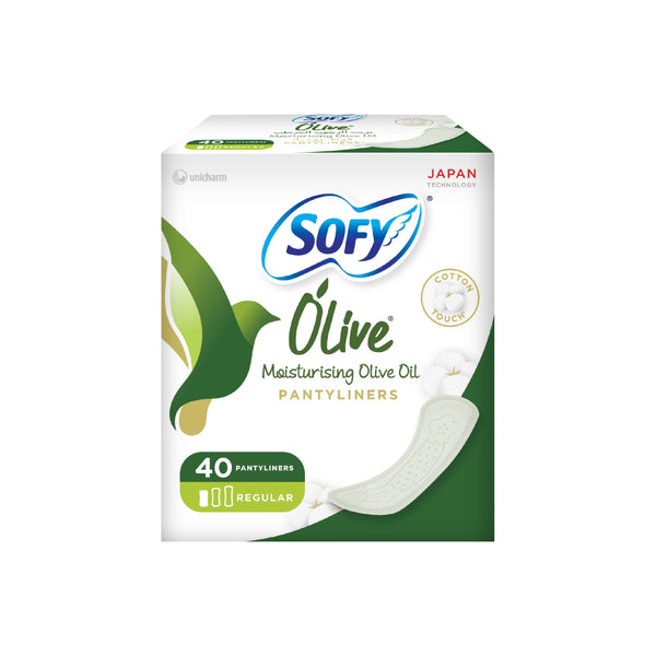 Sofy Olive Pantyliners Unscented Soft Cotton Touch 40 Pieces