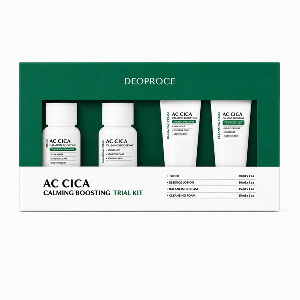 Deoproce AC CICA Calming Boosting Skincare Travel Kit, 4 Pieces
