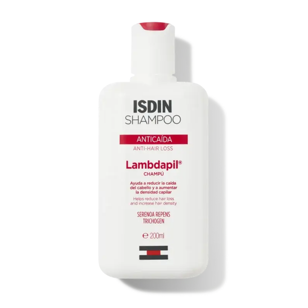 ISDIN Lambdapil Shampoo Liquid Hair Strengthening Formula Serenoa Repens Zinc Biotin 200 ml