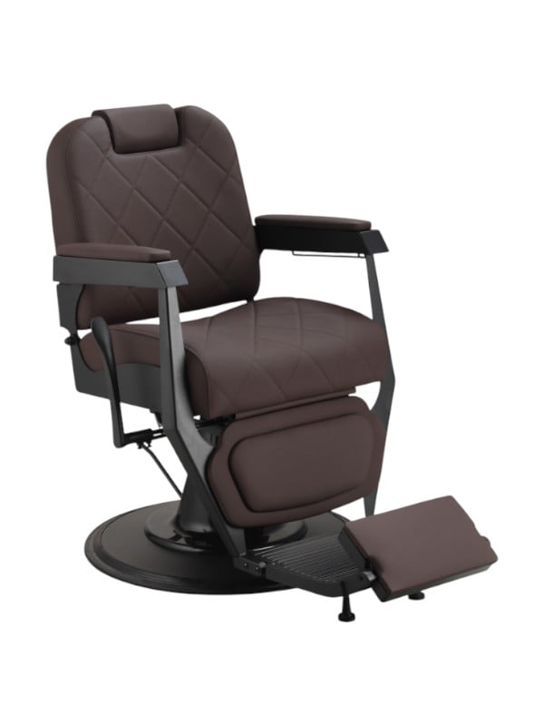 Salon System BM88091C Men's Barber Chair, Reclining Hydraulic Dark Coffee
