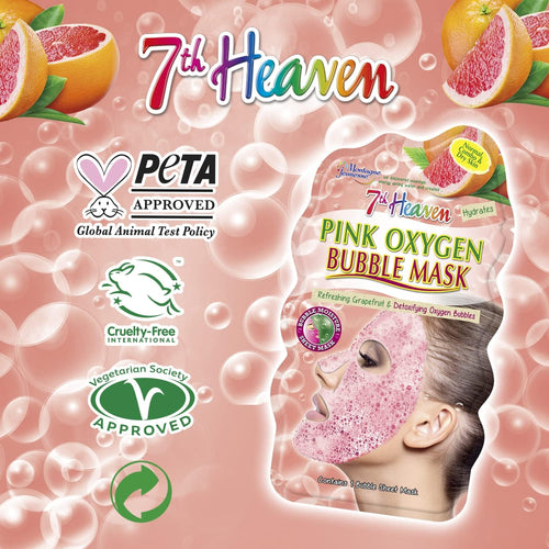7th Heaven Pink Oxygen Bubble Face Mask Grapefruit and Raspberry Extract 30 g
