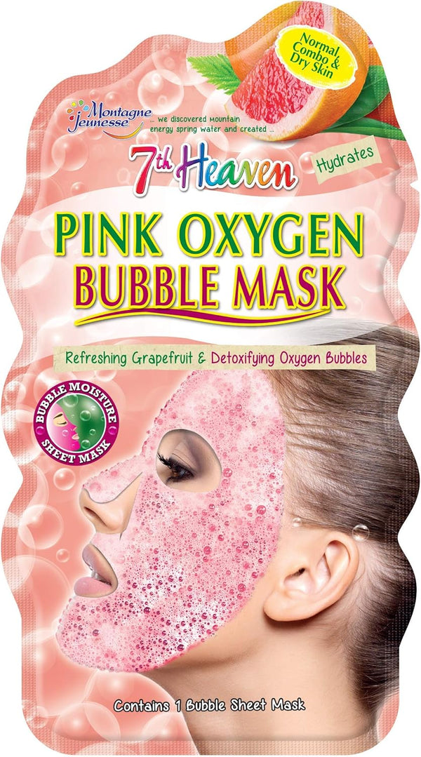 7th Heaven Pink Oxygen Bubble Face Mask Grapefruit and Raspberry Extract 30 g