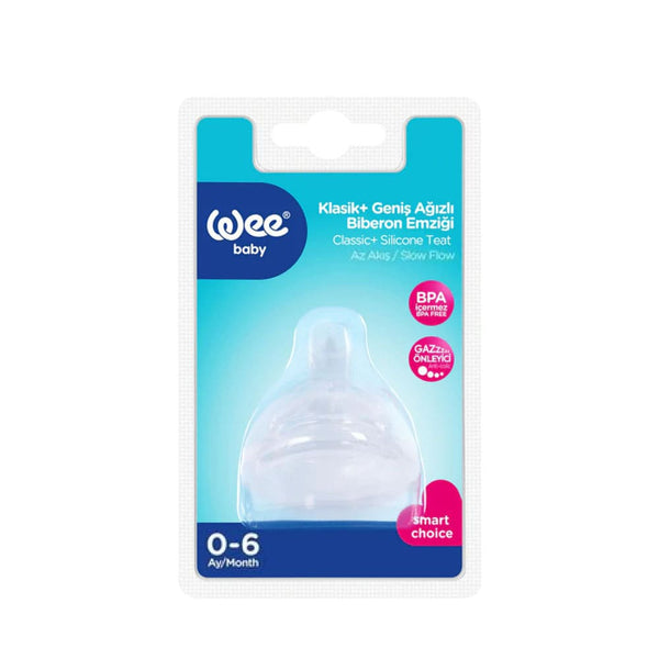 Wee Baby Classic Plus Silicone Teat Natural Shape 0-6 Months