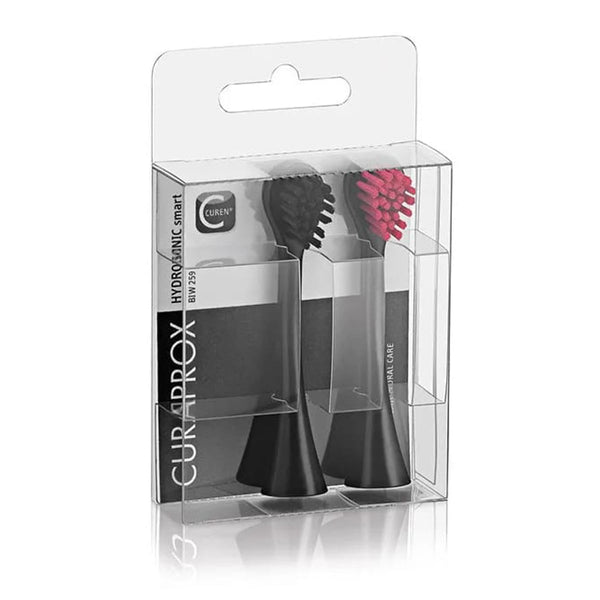 Curaprox Hydrosonic Replacement Toothbrush Heads Black and Pink 2 Pieces