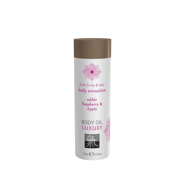Shiatsu LUXURY Edible Body Massage Oil Raspberry & Apple Flavour 75 ml