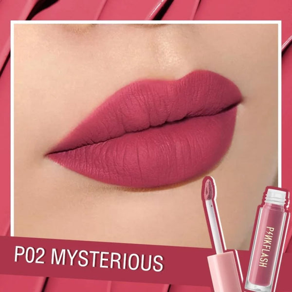 Pink Flash Matte Liquid Lipstick P02 Mysterious Pink Velvet Finish