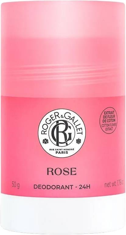 Roger & Gallet Rose Deodorant Balm, Rose and Cotton Flower Extracts, Aluminum-Free, 50 g