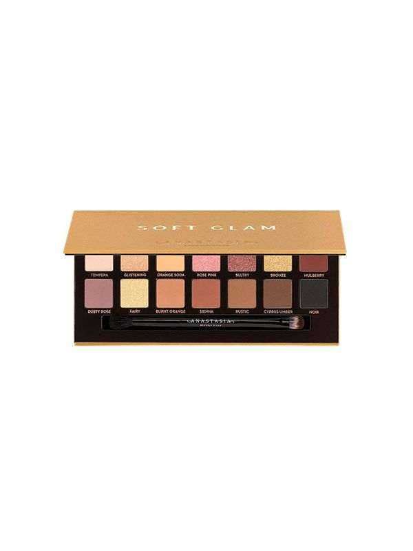 Anastasia Beverly Hills Soft Glam Eyeshadow Palette 14 Warm Matte and Metallic Shades with Mirror and Dual-Ended Brush